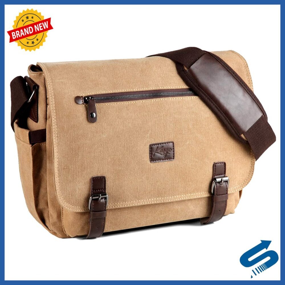 Vintage Canvas Messenger Satchel Water Resistant Laptop Bag Work College